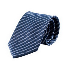 黑蓝条纹真丝领带