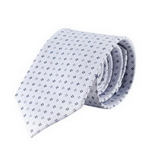 深蓝点白色真丝领带