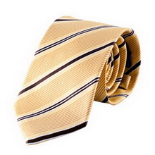 黄色条纹真丝领带