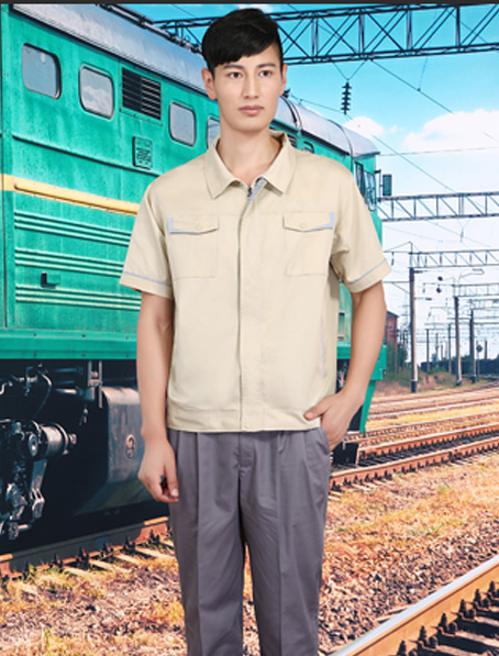 重庆定做夏季施工工作服,纯棉短袖工装制服订制厂