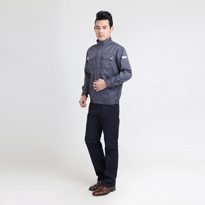 重庆深灰色男士车间工作服工程服